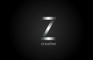 z métal argent alphabet lettre logo design icône pour entreprise et entreprise vecteur