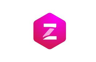 icône du logo de la lettre de l'alphabet du polygone blanc rose z avec un design moderne pour les entreprises et l'entreprise vecteur