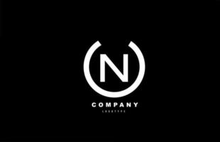 n blanc et noir lettre logo alphabet icône design pour entreprise et entreprise vecteur