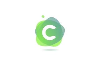 logo de lettre de l'alphabet c pour entreprise et entreprise avec un design dégradé. modèle de couleur pastel pour l'identité d'entreprise en vert et blanc vecteur