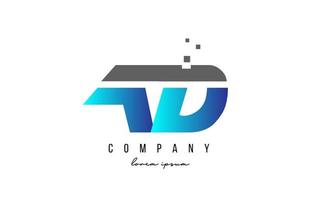 ad ad combinaison de logo lettre alphabet en bleu et gris. conception d'icônes créatives pour entreprise et entreprise vecteur