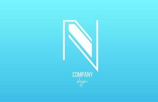 bleu blanc n alphabet lettre icône du logo avec la conception de la ligne pour les entreprises et l'entreprise vecteur