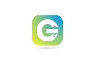 conception d'icône de logo de lettre de l'alphabet bleu vert g pour les entreprises et l'entreprise. modèle de couleur pastel vecteur