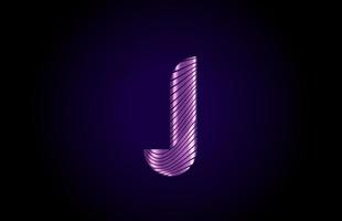 j icône du logo de la lettre de l'alphabet bleu violet pour l'entreprise. conception de ligne métallique simple pour les entreprises et les entreprises vecteur