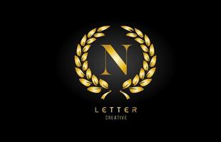 or or n alphabet lettre icône du logo avec un design floral pour les entreprises et l'entreprise vecteur