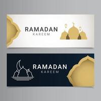 modèle de conception de bannière de ramadan. ornement islamique doré vecteur