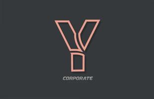 y alphabet lettre ligne entreprise entreprise brun gris logo icône design vecteur