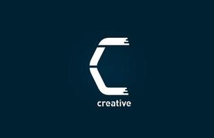 icône de conception de logo alphabet lettre c créative blanche pour entreprise et entreprise vecteur