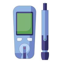 illustration vectorielle de glucomètre. test de glycémie du diabète. icône électronique moderne dans un style plat isolé sur fond blanc. vecteur