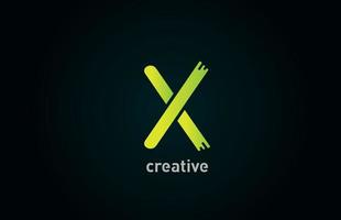 création d'icône de logo alphabet lettre verte x pour entreprise et entreprise vecteur