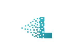 l icône du logo lettre alphabet pour entreprise et entreprise. conception de pixels érodés verts pour l'identité d'entreprise vecteur