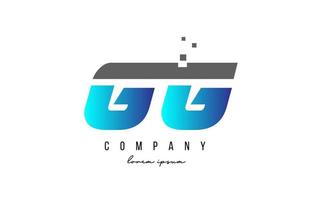 Combinaison de logo de lettre de l'alphabet gg gg en bleu et gris. conception d'icônes créatives pour entreprise et entreprise vecteur