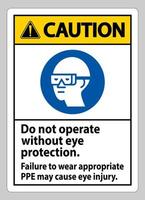 le panneau d'avertissement ne fonctionne pas sans protection oculaire, le non-port d'un équipement approprié peut provoquer des blessures vecteur