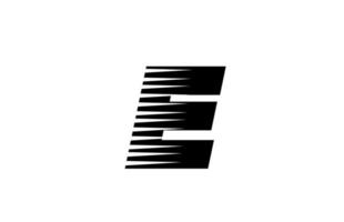 ligne rayures e alphabet lettre icône du logo pour les entreprises et l'entreprise. conception de lettre simple en noir et blanc pour l'identité vecteur