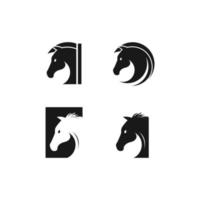 vecteur de conception de logo de jeu de chevaux