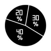 icône de glyphe de diagramme à secteurs vecteur