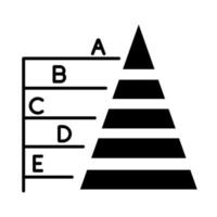 icône de glyphe de graphique pyramidal vecteur