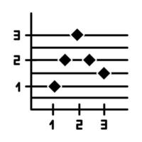 icône de glyphe de graphique de point et de figure vecteur