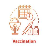 icône de concept de vaccination rouge vecteur