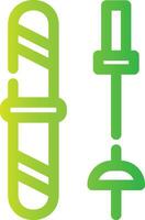 conception d'icônes créatives d'équipement de ski vecteur