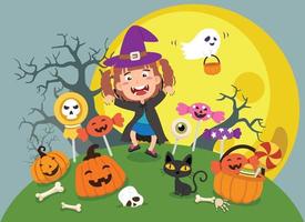 halloween enfants costume fête illustration vecteur