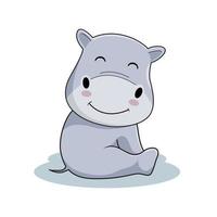 hippopotame dessin animé mignon hippopotame illustrations vecteur