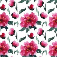 motif floral sans couture de pivoines roses vecteur