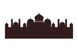 mosquée silhouette musulmane vecteur