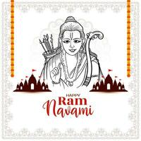 content RAM navami religieux hindou Festival carte avec Seigneur RAM conception vecteur