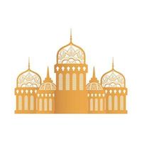 ramadan kareen célébration mosquée palais or vecteur