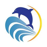 dauphin icône logo vecteur conception modèle