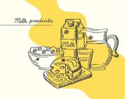 affiche de produits laitiers vecteur
