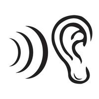 oreille icône logo vecteur conception modèle