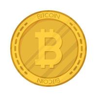 Icône isolé de monnaie crypto bitcoin vecteur