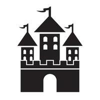 Château icône logo vecteur conception modèle