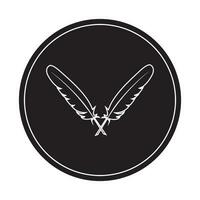 modèle de conception de vecteur de logo d'icône de plume