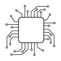 processeur icône logo vecteur conception modèle