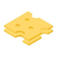 une conception d'icône de bloc de fromage vecteur