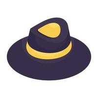 un modifiable conception icône chapeau, chapellerie accessoire vecteur
