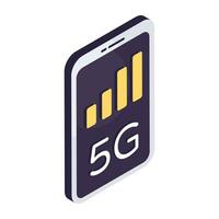 icône de conception à la mode du réseau mobile 5g vecteur