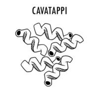 cavatappi griffonnage nourriture illustration. main tiré graphique impression de court macaroni type de Pâtes. vecteur ligne art élément de italien cuisine