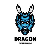 illustration de conception de logo de mascotte de dragon vecteur