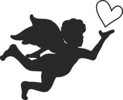 Cupidon silhouette vecteur illustration