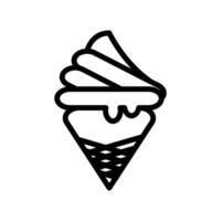 la glace crème icône vecteur ou logo illustration style