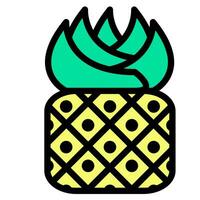 ananas icône vecteur ou logo illustration style