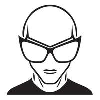 ai généré extraterrestre portant des lunettes de soleil iconique logo vecteur illustration.