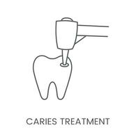 linéaire icône carie traitement. vecteur illustration pour dentaire clinique