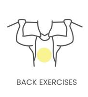 vecteur icône retour des exercices, pour physiothérapie et réhabilitation. linéaire illustration