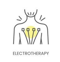 électrothérapie pour le dos, ligne vecteur icône