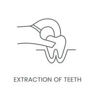 linéaire icône extraction de dents. vecteur illustration pour dentaire clinique